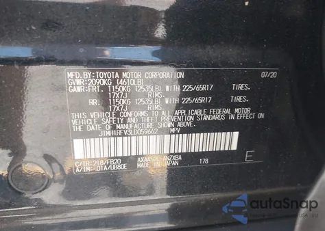 2020 Toyota Rav4 Le from USA, damaged, VIN JTMH1RFV3LD059662